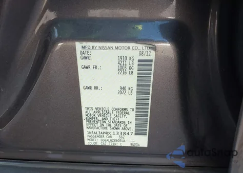 2013 Nissan Altima 2.5 Sv from USA, damaged, VIN 1N4AL3AP4DC133847
